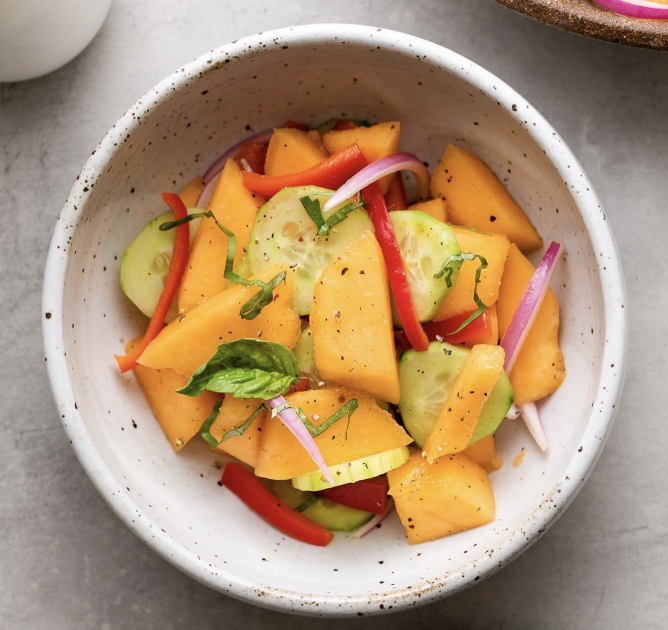 Fresh Cantaloupe & Cucumber Salad