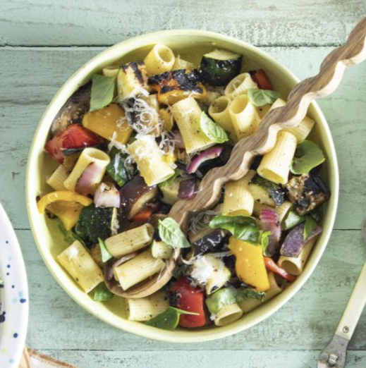 Grilled Summer Squash Ratatouille Pasta Salad